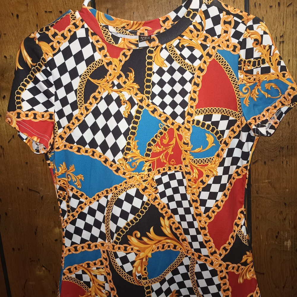 SHEIN Multicolor Chain Pattern Top